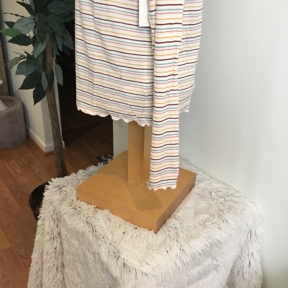 SO XL long sleeve ribbed tee w/ruffle hem green yellow - Picture 5 of 12